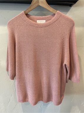 New Bianco & Blu Italy Merino and cashmere blend mauve Short-Sleeve Sweater S